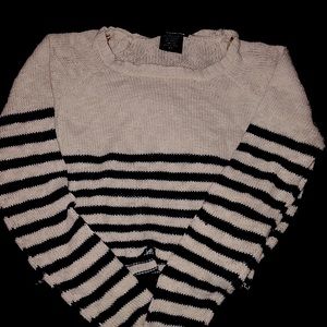 Striped short sweater